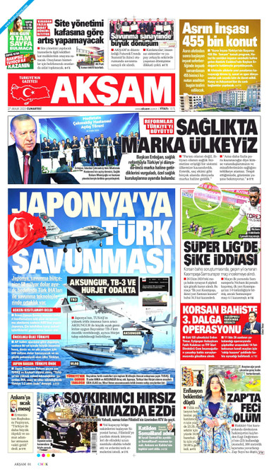 Akşam Gazetesi Manşeti