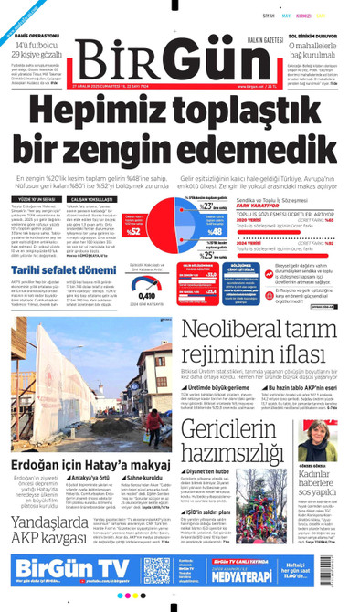 Birgün Gazetesi Manşeti