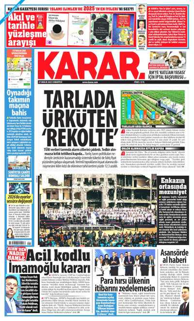 Karar Gazetesi Manşeti