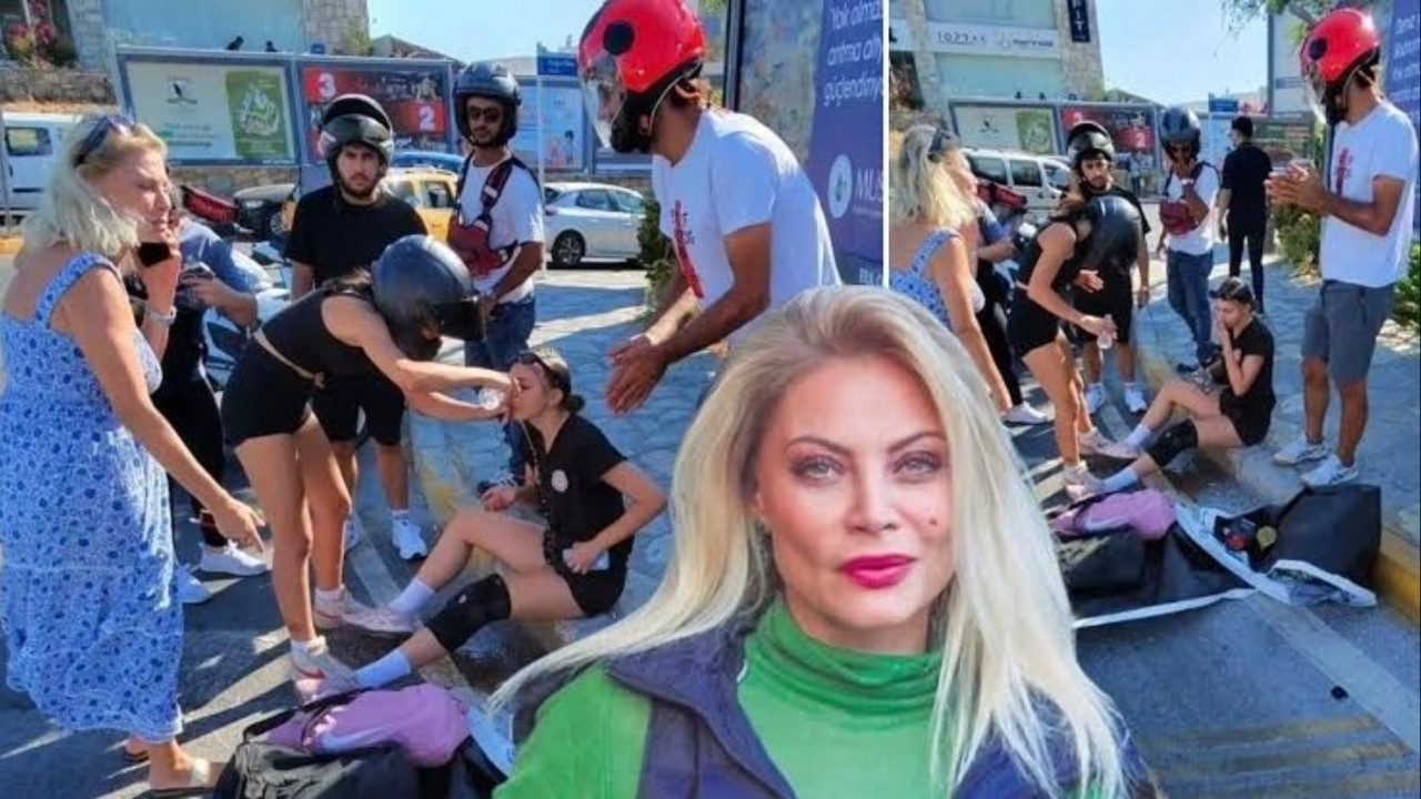 Seray Sever otomobiliyle motosiklete çarptı: Motordaki 2 genç kız asfalta savruldu