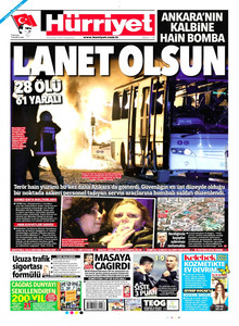 Gazeteler Ankara patlamasını nasıl gördü? - Resim: 1