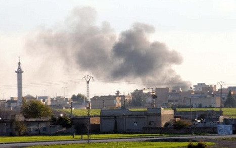 Suriye savaş uçakları Telebyad ı bombaladı!