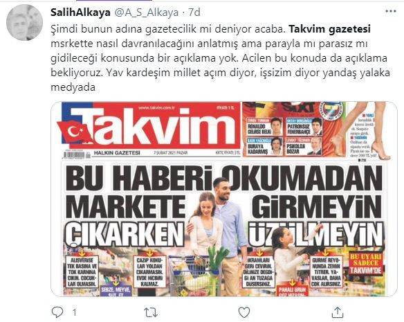 Takvim Pahalılığa Karşı Taktik Verdi: Markete Tok Karnına Gidin
