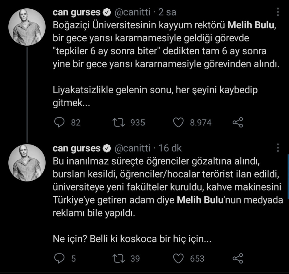 Boğaziçi Rektörü Melih Bulu'nun Görevden Alınması Sosyal ...