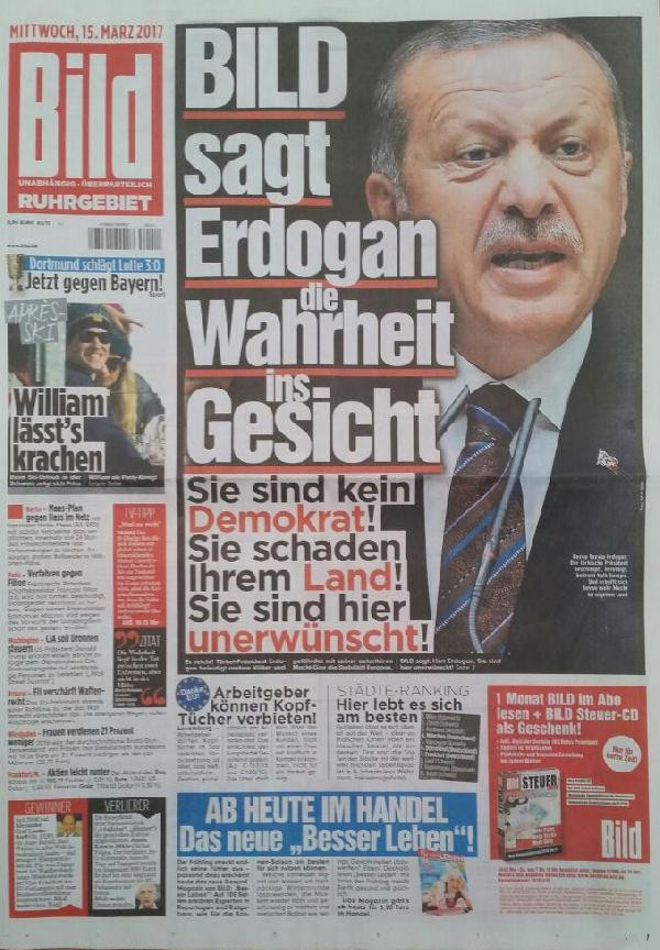 Aydın Doğan'ın ortağı Alman Bild gazetesinden Erdoğan'a: Burada istenmiyorsunuz - Resim: 1