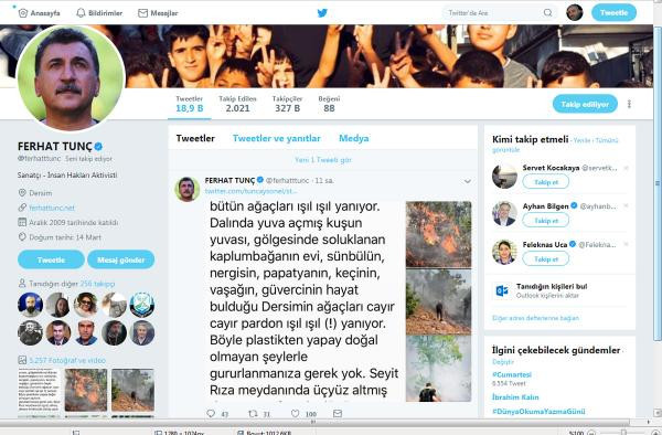 Tunceli Valisi Tuncay Sonel ile Ferhat Tunç sosyal medyada birbirine girdi - Resim: 1