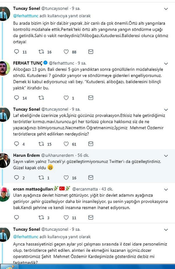 Tunceli Valisi Tuncay Sonel ile Ferhat Tunç sosyal medyada birbirine girdi - Resim: 3