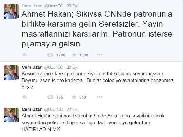 Twitter'da Cem Uzan Ahmet Hakan kavgası - Resim: 1