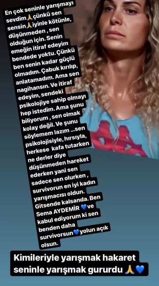 Survivor Sema Aydemir'den Olay Yaratan Nagihan Paylaşımı!
