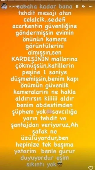 Şafak Mahmutyazıcıoğlu’nun Abisi Ece Erken'i Nasıl Tehdit Etti?