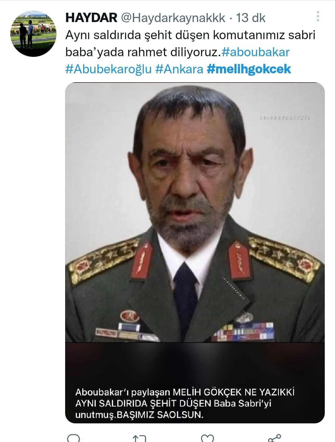 Melih Gökçek'in Şehit General Abu Bakeroğlu Paylaşımına Gelen En Komik Yorumlar - Resim: 4