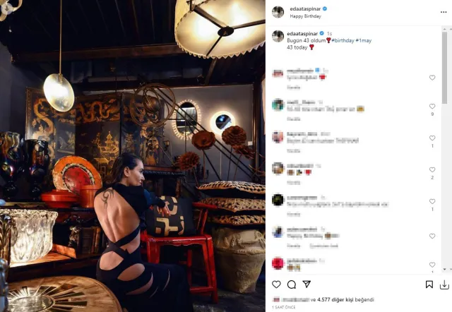 Eda Taşpınar 43 yaşına cesur dekoltesiyle merhaba dedi