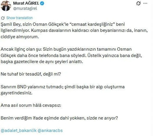 Ağırel ve Tayyar arasında gizli ifade polemiği: Benim ifadem sizde ne arıyor?