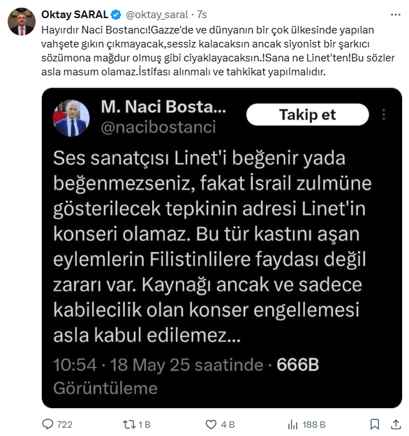 Saray'dan kovulan Oktay Saral’dan geriye hakaret paylaşımları kaldı