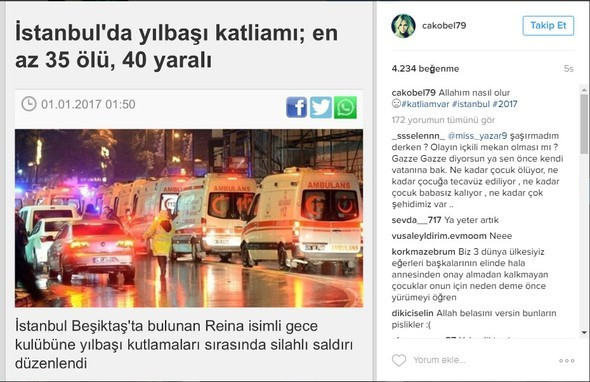 Ünlüler terör saldırısını lanetledi