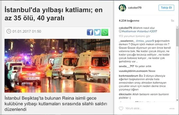 Ünlüler terör saldırısını lanetledi