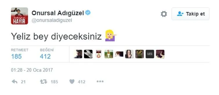 Yeliz Bey diyeceksiniz..