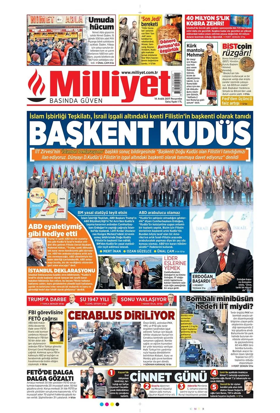 İstanbul’daki tarihi Kudüs kararını gazeteler nasıl gördü?
