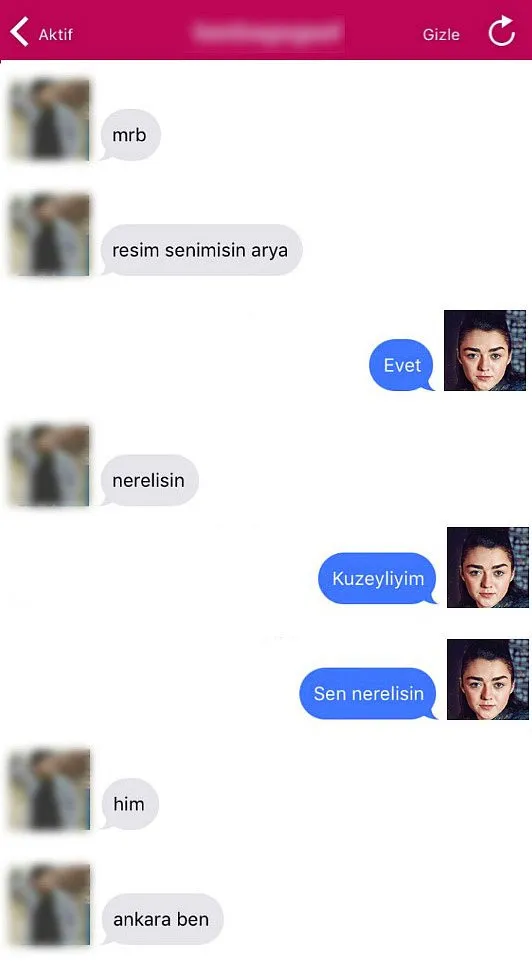 Arya Stark'a DM'den yürüyen gencin trajikomik hikayesi