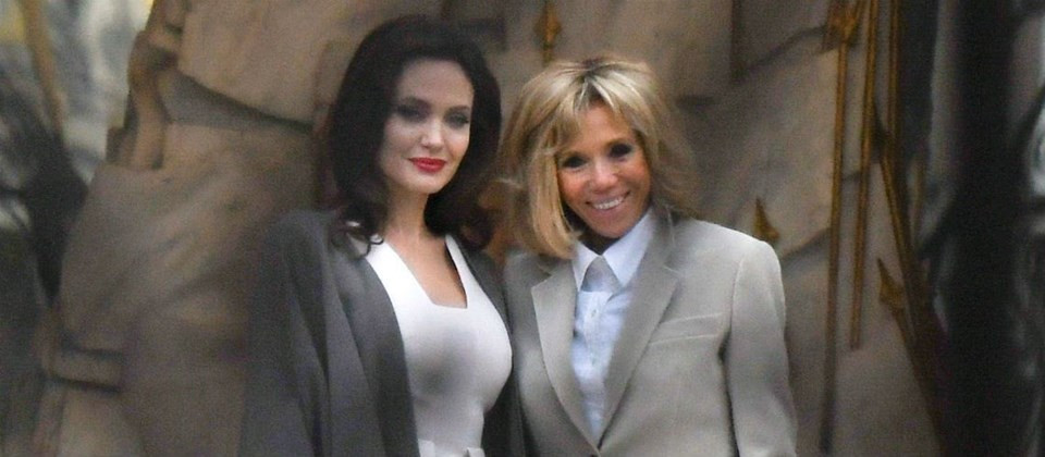 Angelina Jolie ve Fransa First Lady’si Brigitte Macron bir araya geldi