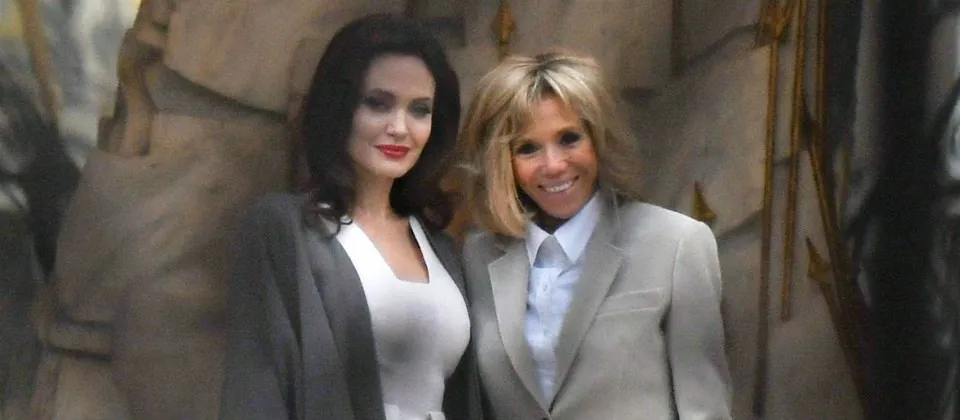 Angelina Jolie ve Fransa First Lady’si Brigitte Macron bir araya geldi