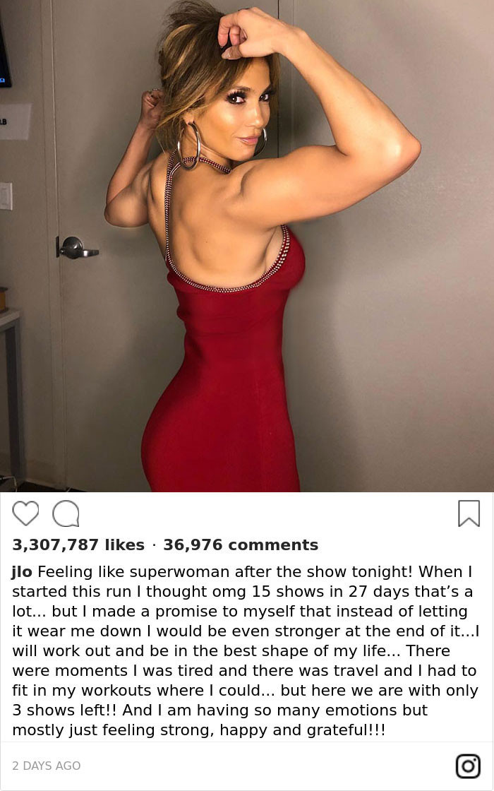 49 yaşındaki Jennifer Lopez kaslı paylaşımlarıyla hayran bıraktı
