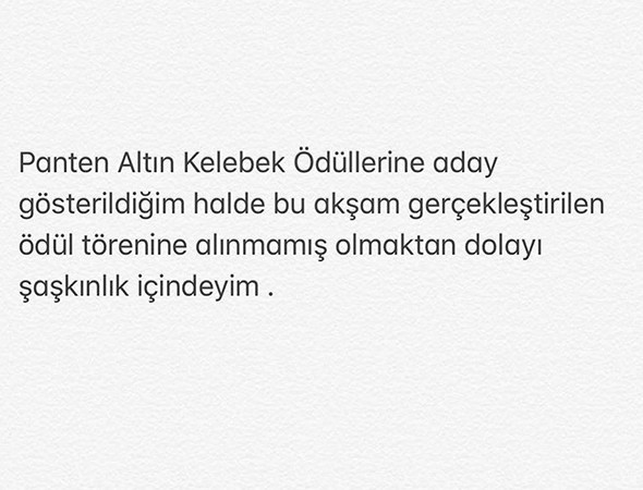 Aday olmasına rağmen Dilek Türkan, Altın Kelebek Ödülleri'ne alınmadı