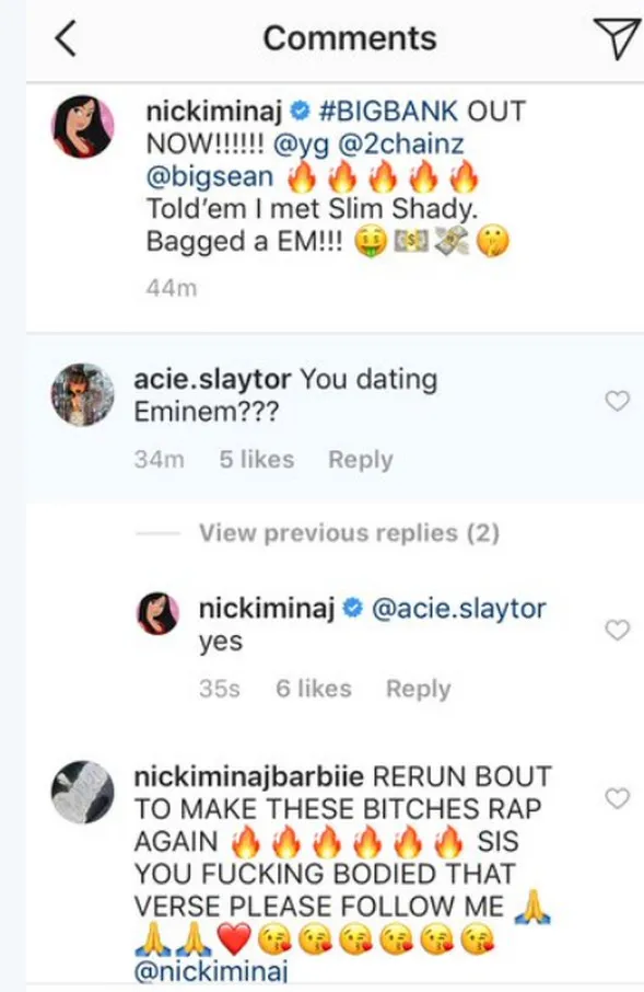 Nicki Minaj Eminem aşkı gündeme oturdu!