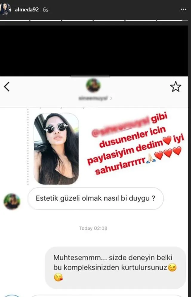 Almeda Abazi sosyal medya hesabından takipçisine patladı