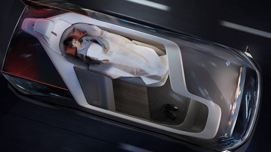 Volvo'nun sürücüsüz yataklı otomobili görücüye çıktı
