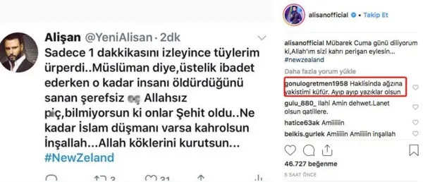 Alişan'dan Yeni Zelanda vahşetine çok sert yorum! Şerefsiz Allahsız p.ç