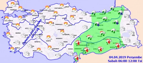 Meteorolojiden yağış uyarısı! (4 Nisan Perşembe)