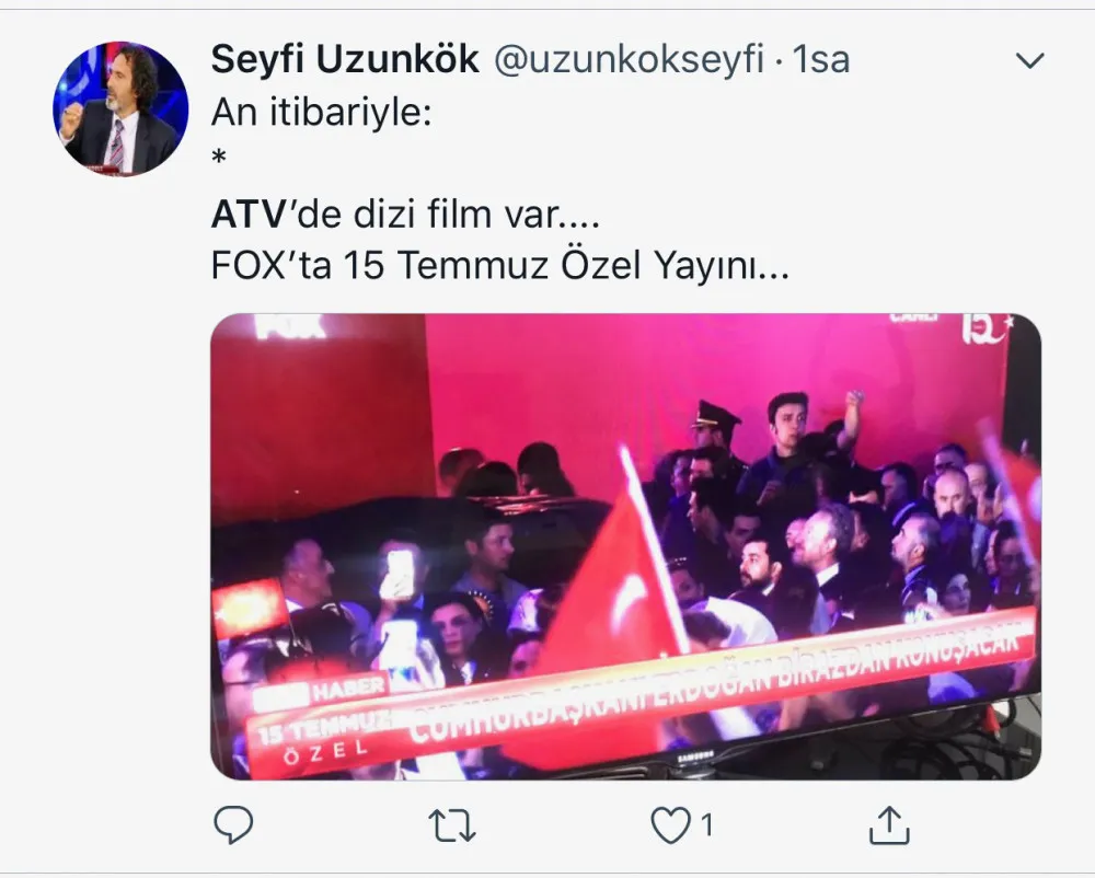 Atv Cumhurbaşkanı Erdoğan'ın 15 Temmuz anma konuşması yerine dizi yayınladı!