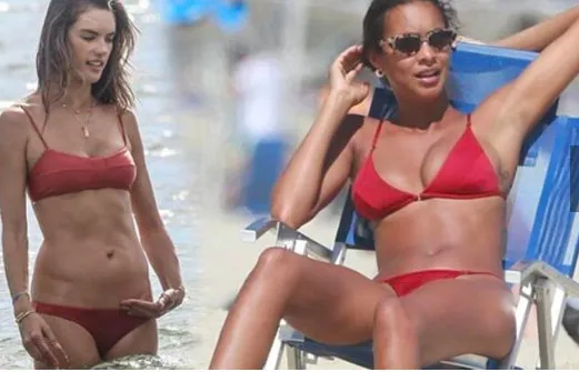 Alessandra Ambrosio ve Lais Ribeiro kırmızı bikinileriyle yürek hoplattı