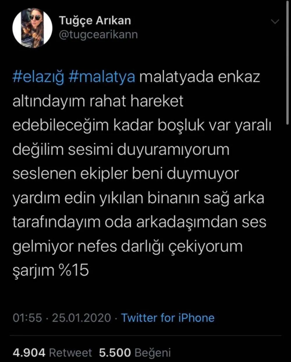Sahte hesap açıp enkaz altındayım diye tweet attılar