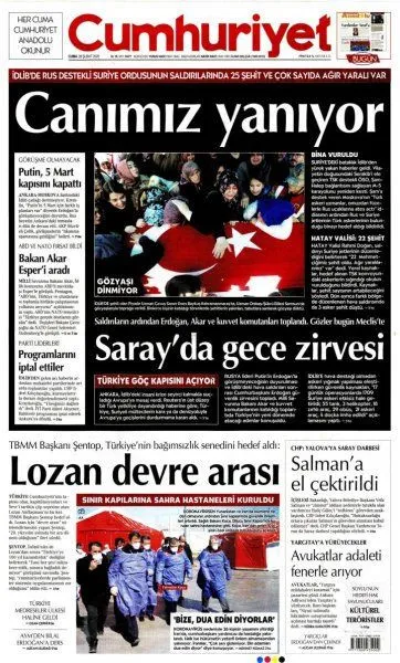 Gazeteler İdlib'deki şehitlerin haberlerini nasıl gördü?