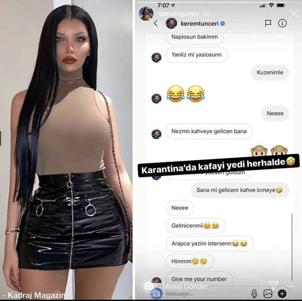 Aslı Enver ile aşk yaşayan Kerem Tunçeri'yi Beren Güney fena ifşaladı