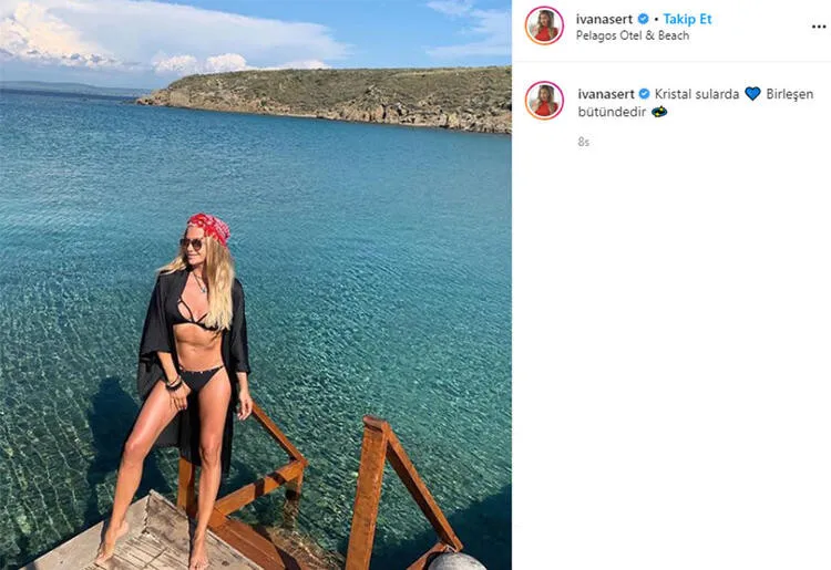 Ivana Sert Instagram'ı salladı! Kendini mavi sulara bıraktı