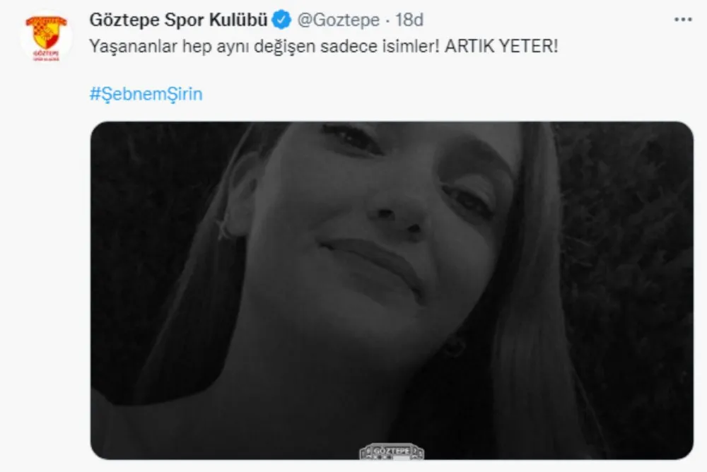 Spor camiası Şebnem Şirin Cinayetine Sosyal Medyadan Tepki Gösterdi