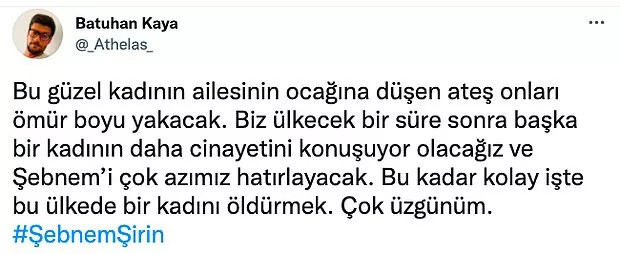 Katledilen Şebnem Şirin'in Ardından Sosyal Medya Ayakta