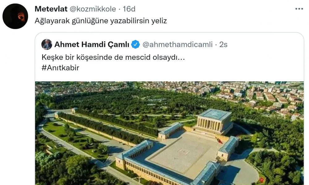 AKP'li Çamlı'nın Anıtkabir Paylaşımı Sert Tepki Topladı