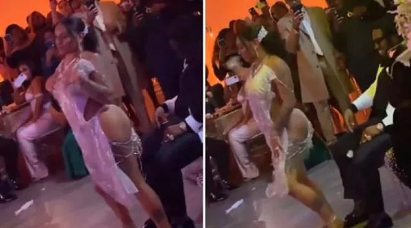 Tanga Gelinlik Giyen Gelin Kadın Damada Twerk Şov Yaptı