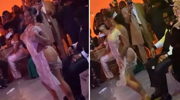 Tanga Gelinlik Giyen Gelin Kadın Damada Twerk Şov Yaptı