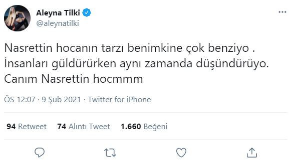 Aleyna Tilki: Nasreddin Hoca’nın Tarzı Benimkine Çok Benziyor