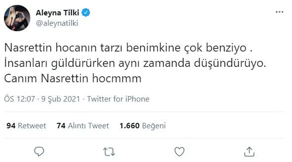 Aleyna Tilki: Nasreddin Hoca’nın Tarzı Benimkine Çok Benziyor