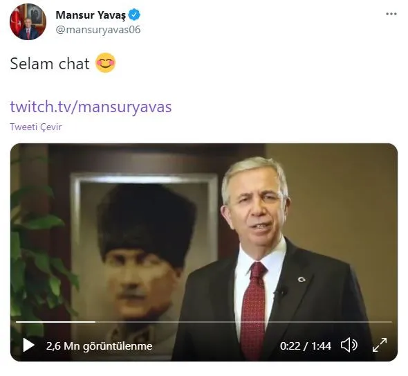 Mansur Yavaş Twitch'e Girdi, Sosyal Medya Coştu! Mansur Yavaş'ın İlk Yayını Ne Zaman?