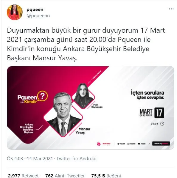 Mansur Yavaş'ın Twitch'teki İlk Yayını Rekor Kırdı! PQueen ile 350 Bin İzleyiciye Ulaştılar