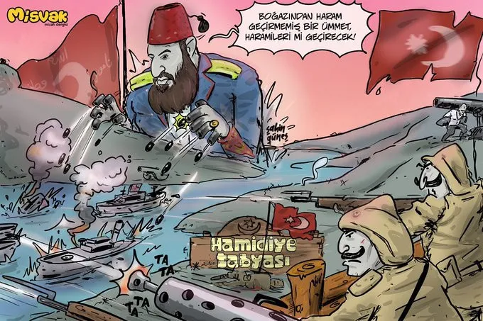 Misvak'ın Abdülhamid'li Çanakkale Karikatürü Alay Konısu Oldu