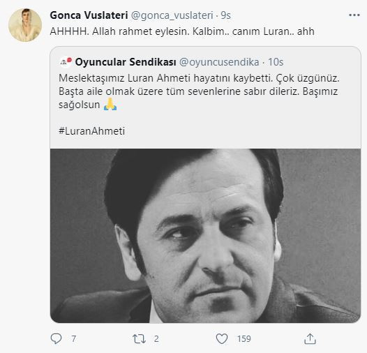 Ünlü İsimlerden Luran Ahmeti'ye Veda Mesajları...