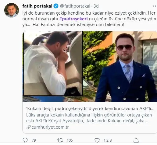 Kürşat Ayvatoğlu'nun #pudrasekeri Açıklaması Sosyal Medyada Alay Konusu Oldu